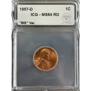 1957 D Lincoln Wheat Cent ICG MS64 