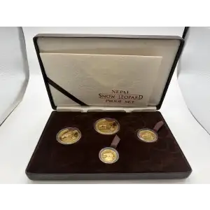 1988 Singapore Mint Nepal Snow Leopard Gold Proof Set (1008/2000) (2)