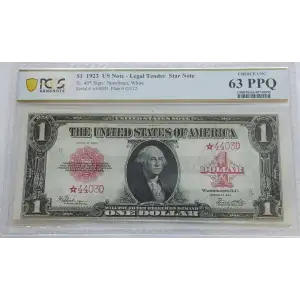 $1 1923 Small Red, scalloped Legal Tender Issues 40*
