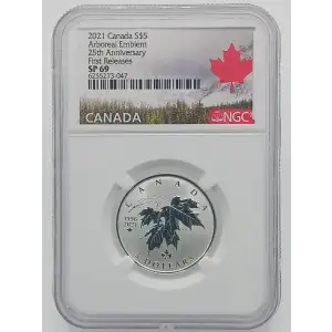 2021 Canada 1/4 oz Silver 25th Anniv. of Canada’s Arboreal Emblem NGC SP69 FR (5)