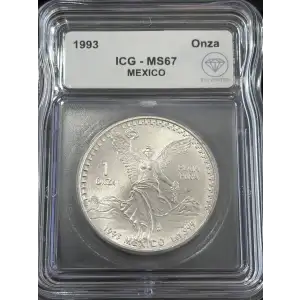 1993 Mexican 1oz Silver Libertad ICG MS67 - IDC Verified
