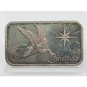 1974 Christmas Angel With North Star 1 oz Silver Bar Madison Mint VINTAGE (2)