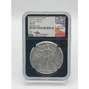 2019-W American Silver Eagle NGC MS70 FDOI Mercanti Signed