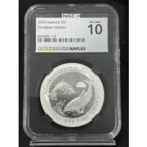 Australia Hourglass Dolphin 1oz .999 Silver $1