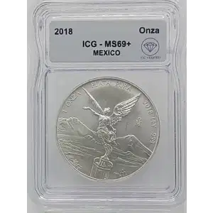 2018 Mexican 1 oz Silver Libertad Coin ICG MS69+ IDC Verified