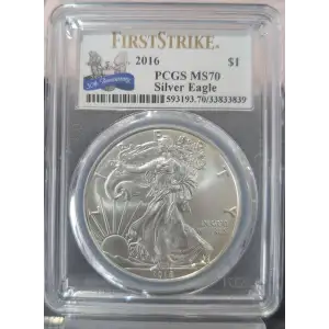 2016 American Silver Eagle PCGS MS70 First Strike 30th Anniversary (White label) (2)