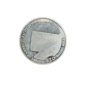 2007 $20 Liberia Silver Coin Ratification of the U.S. Constitution