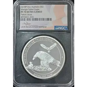 2018-P 2 oz Australia Wedge-Tailed Eagle NGC PF70 UC Piefort Mercanti Box & CoA
 (4)