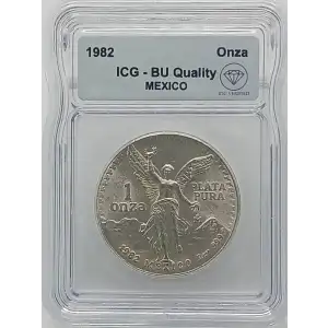 1982 Mexican 1 oz Silver Libertad Coin ICG BU IDC Verified