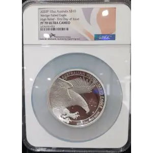 2020-P 10oz Australia Wedge-Tailed Eagle NGC PF70 HR-FR UC Mercanti (Box & CoA) (5)