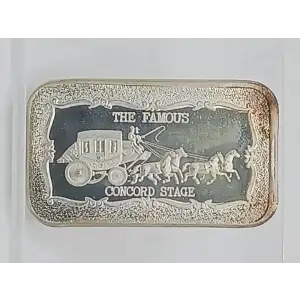 The Famous Concord Stagecoach 1 oz Silver Bar VINTAGE Mother-Lock Mint  (2)