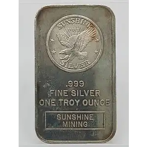 1988 Sunshine Mining 1 oz Silver Bar - “Date In The Rays” VINTAGE (4)