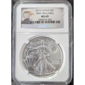 2012 American Silver Eagle NGC MS69 First Releases (Eagle Label) (2)