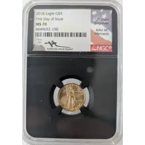 2018 $5 American Gold Eagle NGC MS70 FDI (Mercanti)