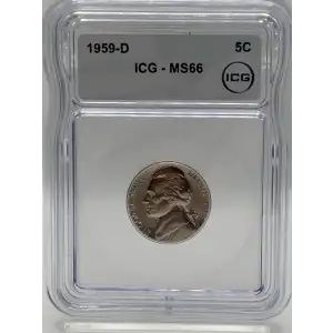 1959-D Jefferson Nickel ICG MS-66