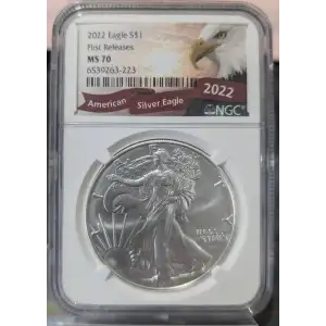 2022 American Silver Eagle NGC MS70 First Releases (Eagle Label) (2)