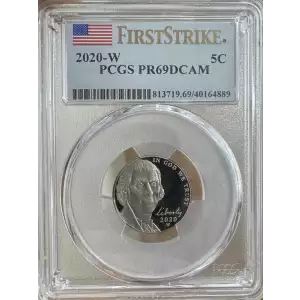2020 W Jefferson Nickel PCGS PF-69 DCAM First Strike