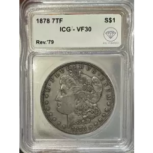 1878 7TF Morgan Dollar ICG VF30 Rev '79 IDC Verified