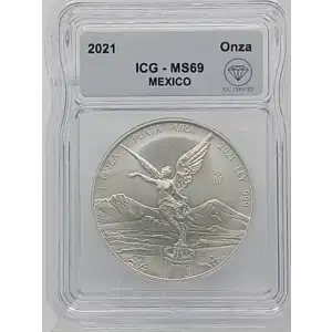 2021 Mexican 1 oz Silver Libertad Coin ICG MS69 IDC Verified