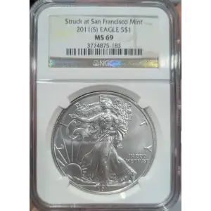 2011 (S) American Silver Eagle NGC MS69