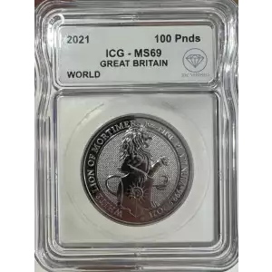 Platinum Great Britain Queen's Beast Lion of Mortimer