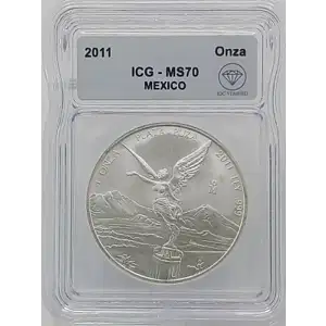 2011 Mexican 1 oz Silver Libertad Coin ICG MS70 IDC Verified