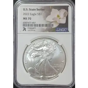 2022 Silver Eagle NGC MS-70 Eagle Landing T-2 Mississippi U.S. State Series