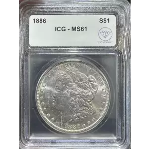 1886 Morgan Dollar ICG MS61 IDC Verified
