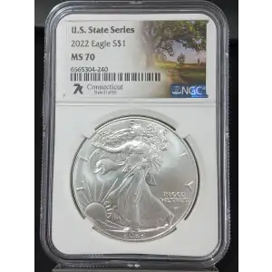 2022 Silver Eagle NGC MS-70 Eagle Landing T-2 Connecticut U.S. State Series (2)