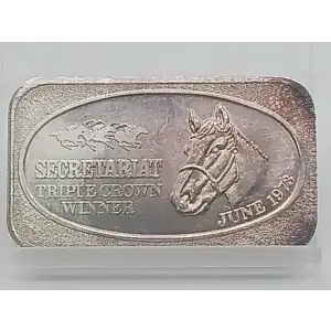 1973 Secretariat Triple Crown Winner 1 oz Silver Bar VINTAGE U.S. Silver Corporation (2)