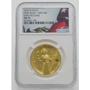 2015-W American Gold Liberty NGC MS70 High Relief Early Releases (Flag label) (3)