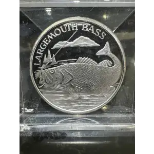 1 oz Silver Largemouth Bass Round