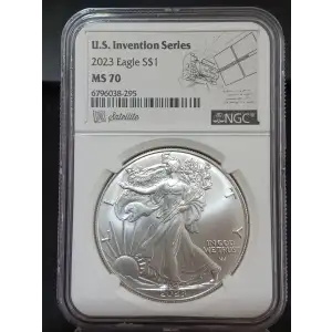 2023 Silver Eagle NGC MS-70 Eagle Landing T-2 Satellite U.S. Invention Series (2)
