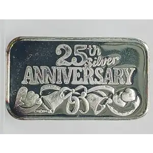 1984 25th Silver Anniversary 1 oz Silver Bar VINTAGE (2)