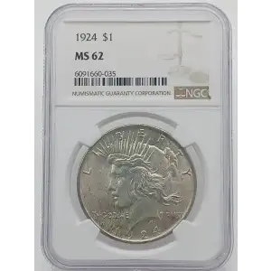 1924 Peace Silver Dollar NGC MS62 (5)