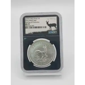 2018 South Africa Krugerrand NGC MS70 Silver Metal Label First Day of Production (2)