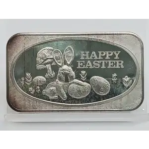 1974 Happy Easter Bunny 1 oz Silver Bar VINTAGE (2)