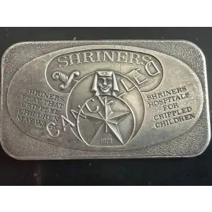 Shriners CANCELLED 1 oz Silver Vintage Bar *RARE*