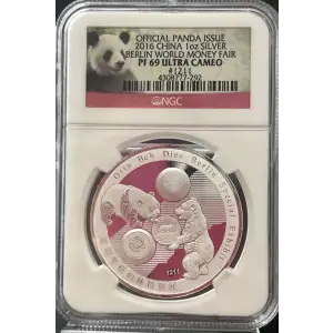 2016 1OZ CHINA SILVER BERLIN WORLD MONEY FAIR NGC PF 69 ULTRA CAMEO #1211