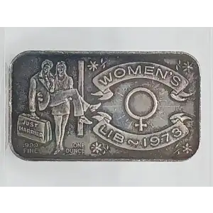 1973 Women's Lib. 1 oz Silver Bar 