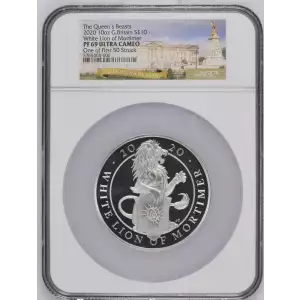 2020 10oz White Lion of Mortimer The Queen's Beasts ULTRA CAMEO (2)