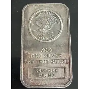 Sunshine Mining 1 oz Silver Bar - Sunshine Bullion Bare Back VINTAGE (2)