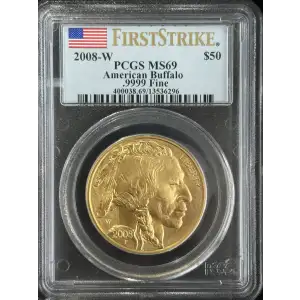2008-W $50 Burnished Am. Buffalo First Strike .9999 Fine Gold
