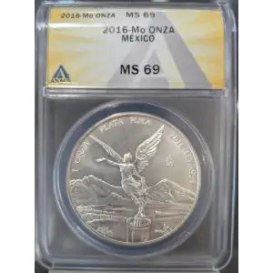 2016 Mexican 1 oz Silver Libertad ANACS MS69