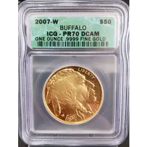 2007-W 1 oz Gold Buffalo Proof PF-70 DCAM ICG