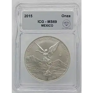 2015 Mexican 1 onza Silver Libertad ICG MS69 - IDC Verified