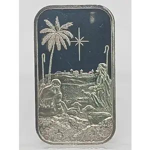 1999 Christmas North Star 1 oz Silver Bar SilverTowne Mint VINTAGE (2)