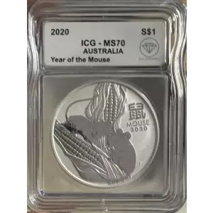 2020 1oz Perth Mint Lunar Series: Year of the Mouse ICG MS70 IDC Verified (2)