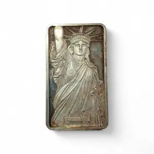 RARE! 10ozt Silver Bar Statue of Liberty, Toned | Metal Arts Company
