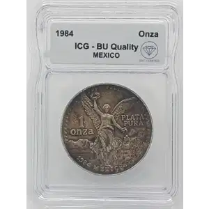 1984 Mexican 1 oz Silver Libertad Coin ICG BU Quality IDC Verified